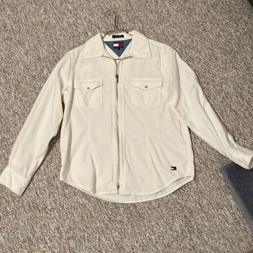 Vintage Cream corduroy zip up light weight jacket/shirt. Size10